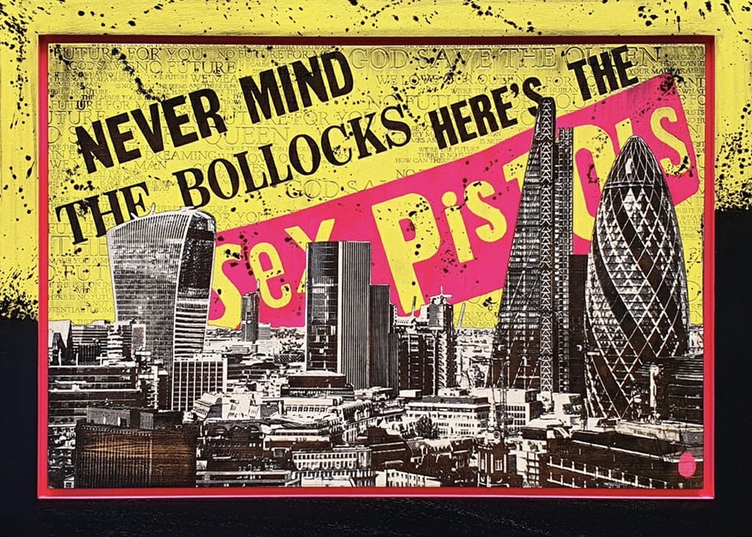 Sex Pistols in London by Rob Bishop, Art on Wood - CLK Art